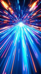 Neon Light Speed Tunnel Burst.