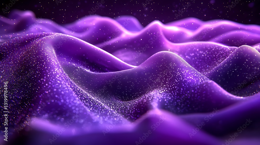 Poster Purple Abstract Background Texture with Sparkling Waves