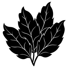 Leafy Green Vector Silhouette with White Background – Cartoons, Clipart, Line Art Design, Vector leafy green silhouette design, perfect for nature-themed digital products and illustrations