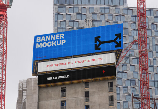 Banner on a Construction Mockup