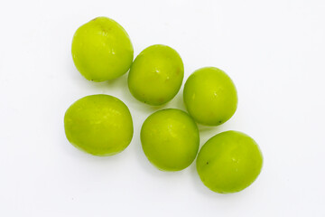 Shine muscat grape on white background.