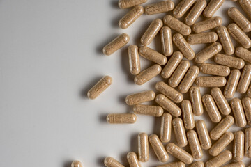 Lion's Mane mushroom for memory and nerve support on white background.