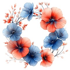 Obraz premium Soft watercolor floral wreath high resolution hd image
