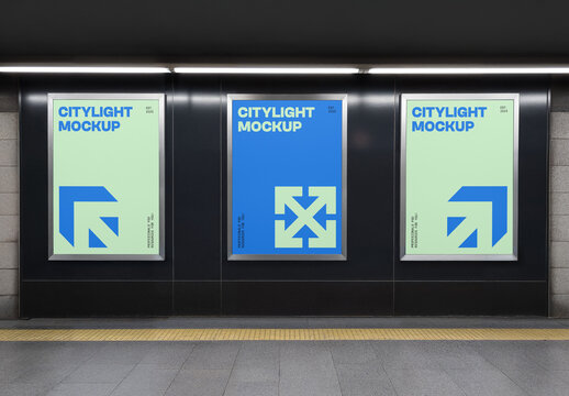 Three Citylights in the Underground Mockup