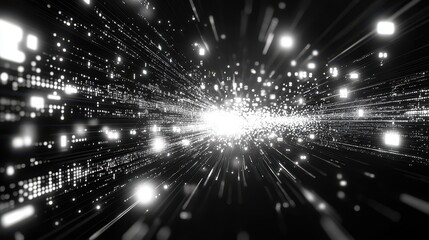 Naklejka premium Digital Data Explosion in Space