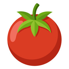 Vector Tomato Illustration with White Background – Clipart, Cartoons, Line Art Design,  Create a vibrant tomato vector illustration for your projects with a white background