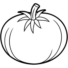 Vector Tomato Illustration with White Background – Clipart, Cartoons, Line Art Design,  Create a vibrant tomato vector illustration for your projects with a white background