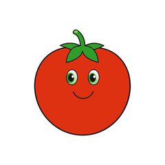 Vector Tomato Illustration with White Background – Clipart, Cartoons, Line Art Design,  Create a vibrant tomato vector illustration for your projects with a white background