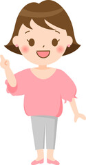 	女性　かわいい　おしゃれ　ピンク　全身　動画　指さし
