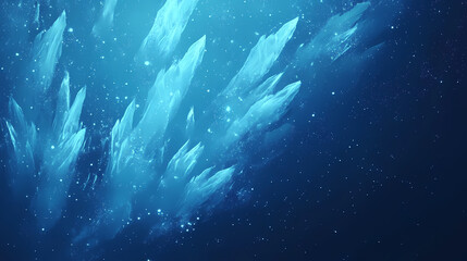 Obraz premium Abstract blue ice frozen texture background for winter holiday design. Frosted Glow. Illustration