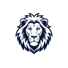 lion, lion face silhouette logo vector line art logo design