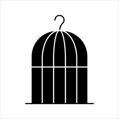 bird cage Icon Symbol isolated white background. vector illustration. color editable.