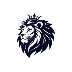 Obraz premium lion, lion face silhouette logo vector line art logo design