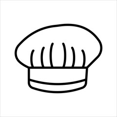 Chef hat Icon Symbol isolated white background. vector illustration. color editable.