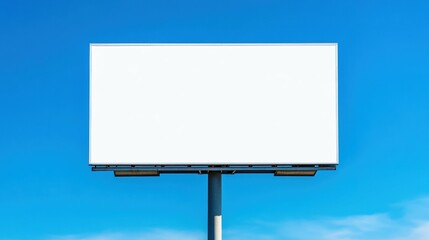 Obraz premium A Blank Billboard Stands Against A Bright Blue Sky Background