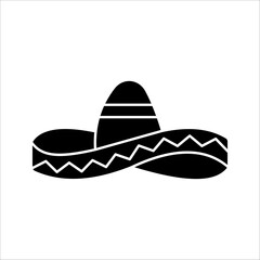 mexican hat Icon. Symbol isolated white background. vector illustration. color editable.