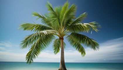 Fototapeta premium majestic tropical palm tree isolated photorealistic render for design projects advertising and digital compositions perfect for adding a vibrant summery touch to your visuals this
