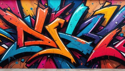 Colorful Urban Graffiti Wall Art Abstract Street Style Background