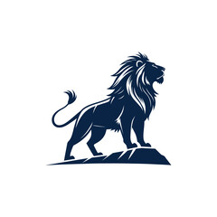 lion, lion face silhouette logo vector line art logo design