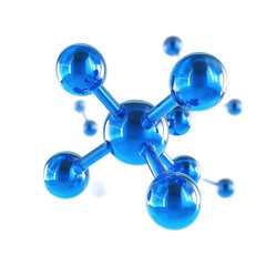 futuristic 3d rendering of a hydrogen molecular model
