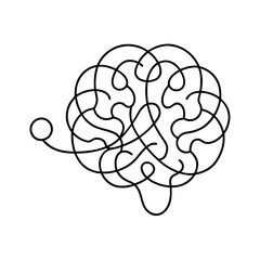 Brain Design Silhouette Logo - Hand Drawn Minimalist Vector Illustration, Clipart, Cartoons, Minimalist brain design silhouette logo for branding, vector art, and digital product use.