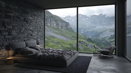 Serene Mountain View Bedroom Interior Design