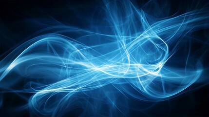 Fototapeta premium Blue Fractal Light Smoke Wave Illustration Digital Art Texture Backgrounds