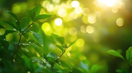 Sunlit Green Leaves: A Serene Nature Scene