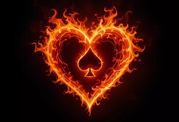 Fototapeta premium Fiery Spade Heart