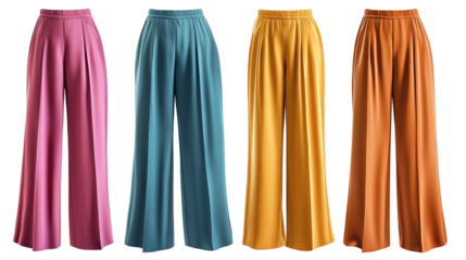 Set of leg woman long pants style, isolated on transparent background.