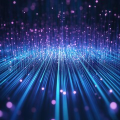 Abstract digital data stream, glowing lines, dark background, tech concept