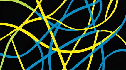 Glowing Blue Circle Pattern with Lines and Texture Seamless Wallpaper Design