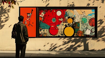Contemplative Gaze: Abstract Art in Urban Setting