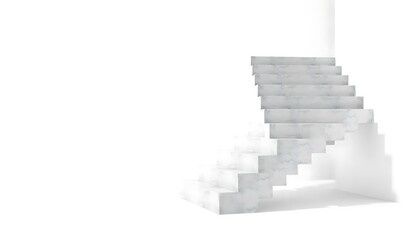 Concrete Stairs An Isolated White Background Minimalistic Design