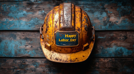 Safety helmet on the table