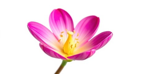 Obraz premium A single vibrant bloom, petals unfurled, isolated against a pure white backdrop, colorful, picture