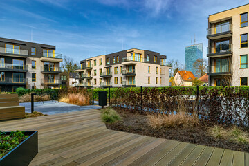 Obraz premium Beautiful modern residential building. House construction in Europe