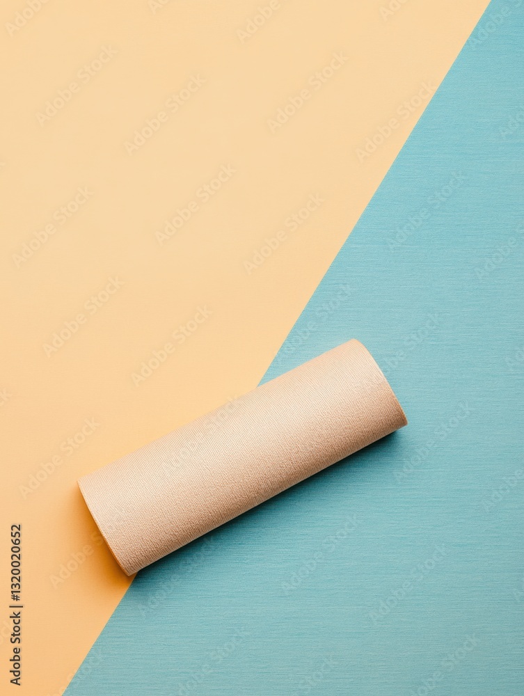 Leinwandbilder minimalistic yoga mat resting diagonally on a light background with ample space, emphasizing clean d