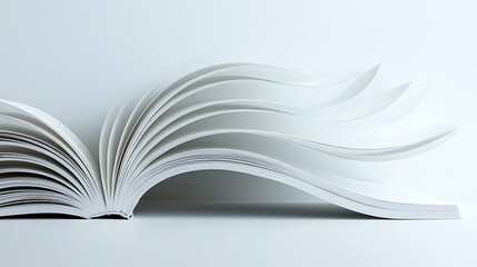 Elegant White Book Pages Abstract Design