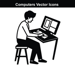 Digital Innovation Icons A Visual Guide to Computer Technology.