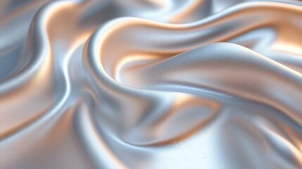 Obraz premium Blue Silk Satin Fabric Texture with Fluid Wave Pattern Illustration