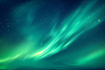 Northern Lights Aurora Borealis in Night Sky, Stunning Green Blue Light Streaks, Beautiful Celestial Phenomenon, Natural Atmospheric Wonder