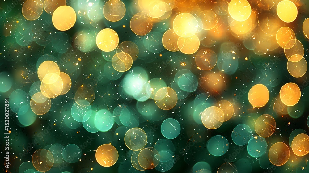 Aufkleber teal and gold bokeh lights abstract background