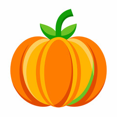 Pumpkin Squash for Halloween and Thanksgiving Flat Color Icon Vector Illustration for Apps, Flat color pumpkin squash icon for Halloween and Thanksgiving, perfect for apps and websites 