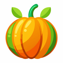 Pumpkin Squash for Halloween and Thanksgiving Flat Color Icon Vector Illustration for Apps, Flat color pumpkin squash icon for Halloween and Thanksgiving, perfect for apps and websites 