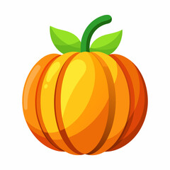 Pumpkin Squash for Halloween and Thanksgiving Flat Color Icon Vector Illustration for Apps, Flat color pumpkin squash icon for Halloween and Thanksgiving, perfect for apps and websites 