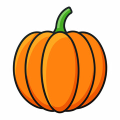Pumpkin Squash for Halloween and Thanksgiving Flat Color Icon Vector Illustration for Apps, Flat color pumpkin squash icon for Halloween and Thanksgiving, perfect for apps and websites 