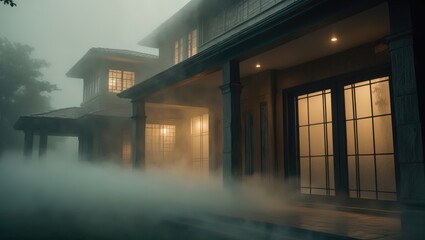 Obraz premium Interior and exterior view of a house.