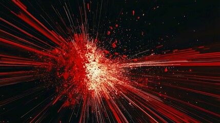 Dynamic Star Explosion Design with Bright Fractal Patterns in Space Art