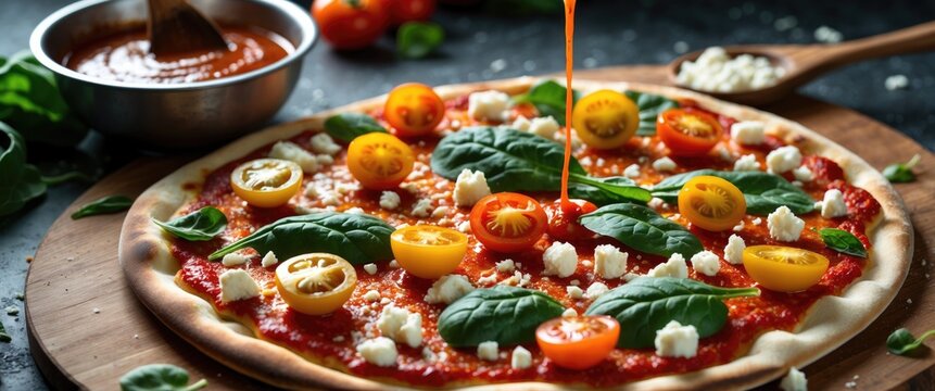 Homemade pizza food styling recipe suggestion